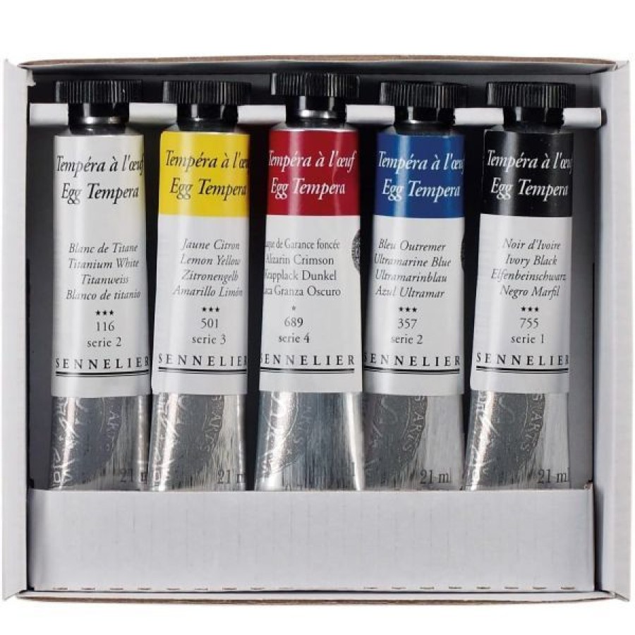 Peintures Creastore | Set De 5 Tubes De Tempera A L'Oeuf - Sennelier