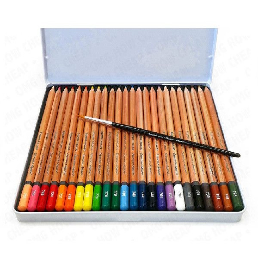 Dessin & Arts Graphiques Creastore Crayons Aquarellables | Boite De Crayons Aquarelle De Couleur + Pinceau - Bruynzeel