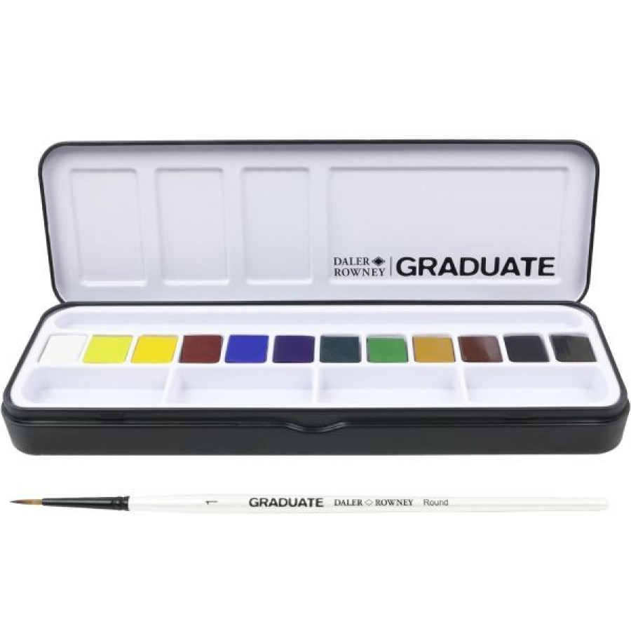 Peintures Creastore Peinture Aquarelle Fine | Set De Voyage Aquarelle 12 Demi-Godets - Graduate