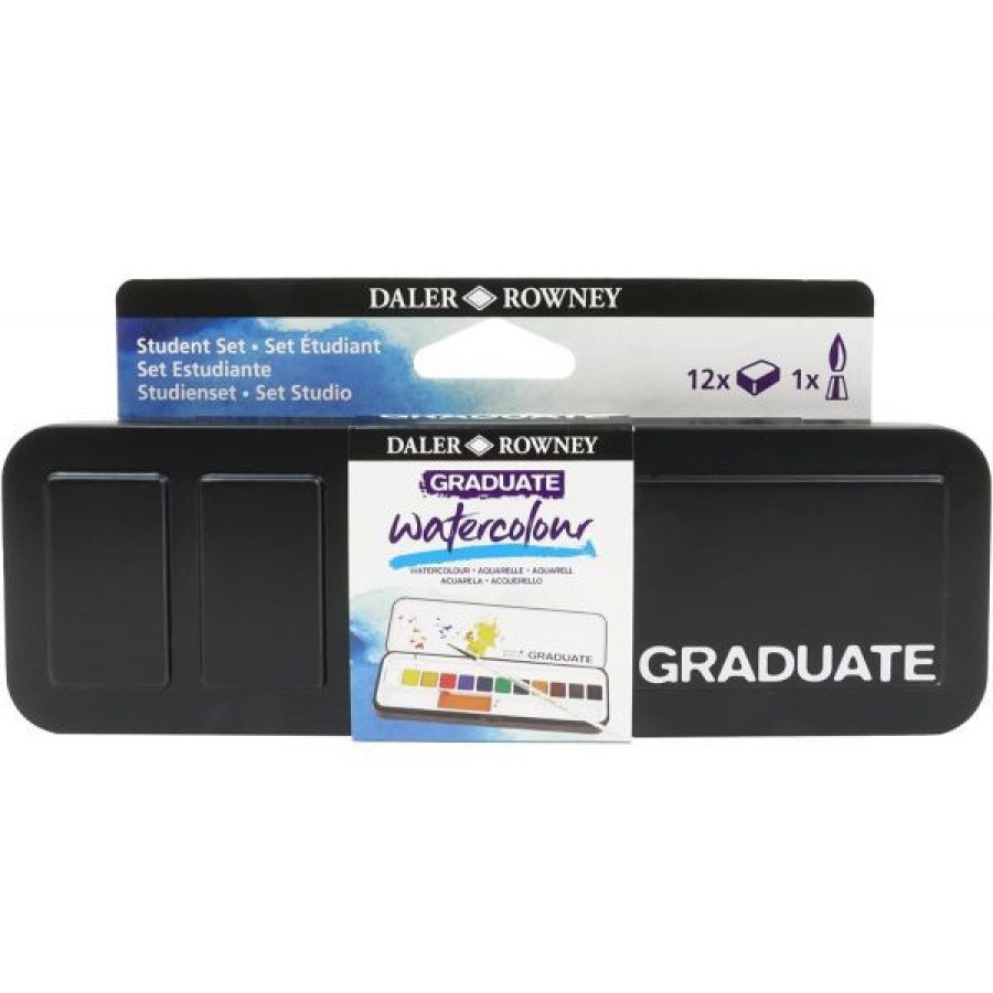 Peintures Creastore Peinture Aquarelle Fine | Set De Voyage Aquarelle 12 Demi-Godets - Graduate