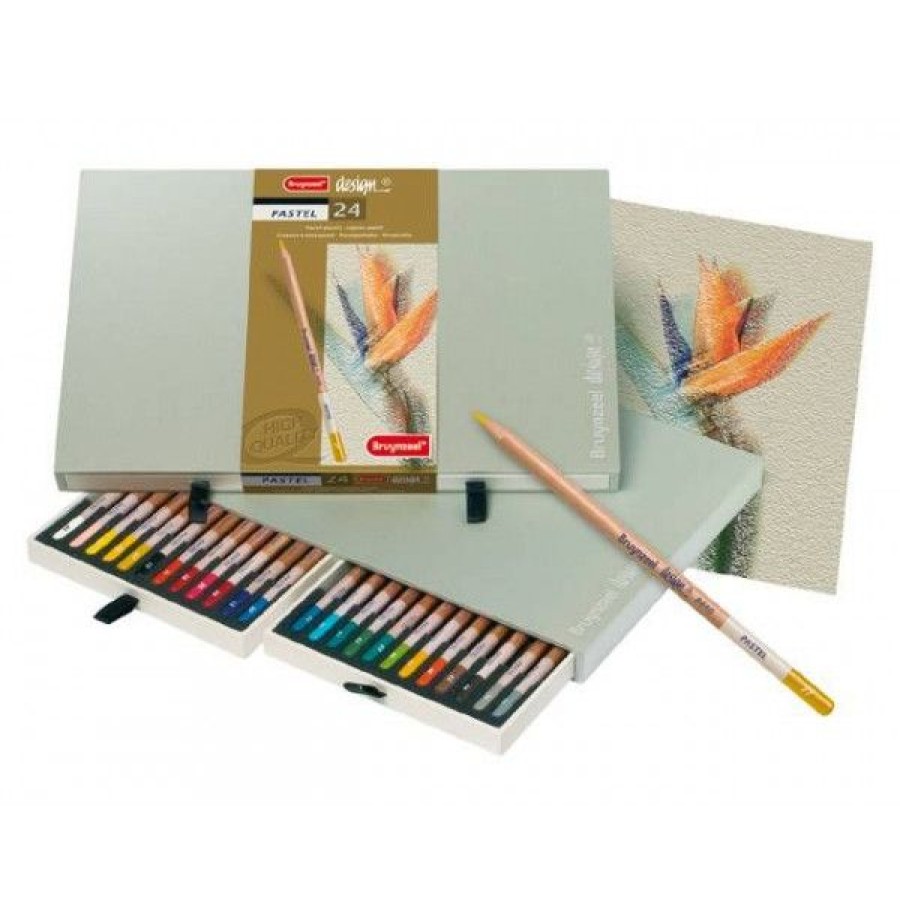 Dessin & Arts Graphiques Creastore Crayons De Couleurs | Coffret 24 Crayons Pastels - Bruynzeel