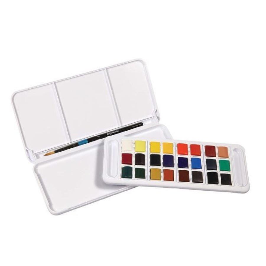 Peintures Creastore Peinture Aquarelle Fine | Set D'Aquarelle Aquafine 24 Demi-Godets - Daler-Rowney