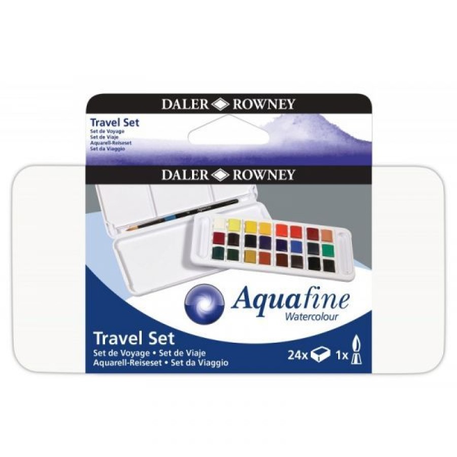 Peintures Creastore Peinture Aquarelle Fine | Set D'Aquarelle Aquafine 24 Demi-Godets - Daler-Rowney