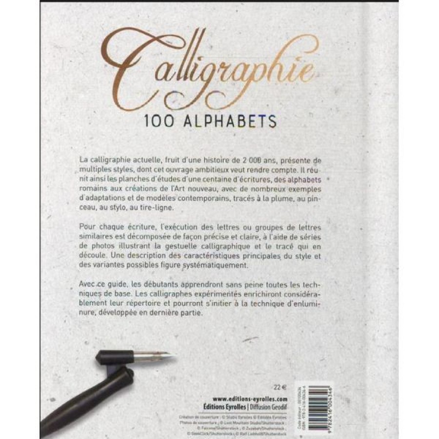 Dessin & Arts Graphiques Creastore Livres Calligraphie | Calligraphie 100 Alphabets - Livre