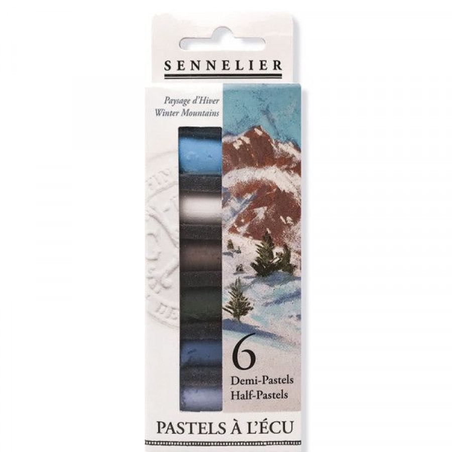 Dessin & Arts Graphiques Creastore Pastels Secs Craies | Etui 6 Demi Pastels A L'Ecu - Paysage D'Hiver - Sennelier