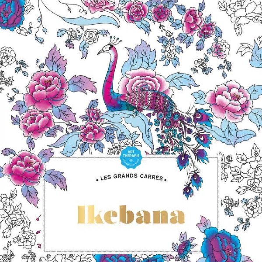 Loisirs Creatifs Creastore Livres Coloriage & Mandala | Coloriage Ikebana - Les Grands Carres - Livre