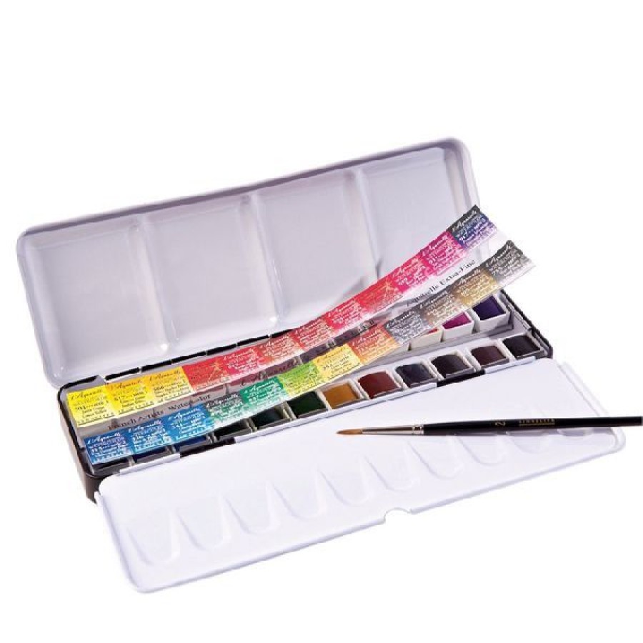 Peintures Creastore Peinture Aquarelle Extra&Fine | Boite Aquarelle Extra Fine - 24 Demi-Godets - Sennelier