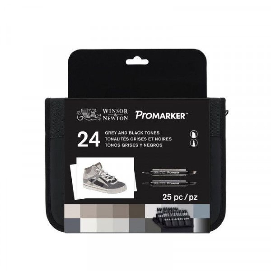 Dessin & Arts Graphiques Creastore Feutres A Alcool | Set 24 Promarker - Tons Gris - Winsor & Newton