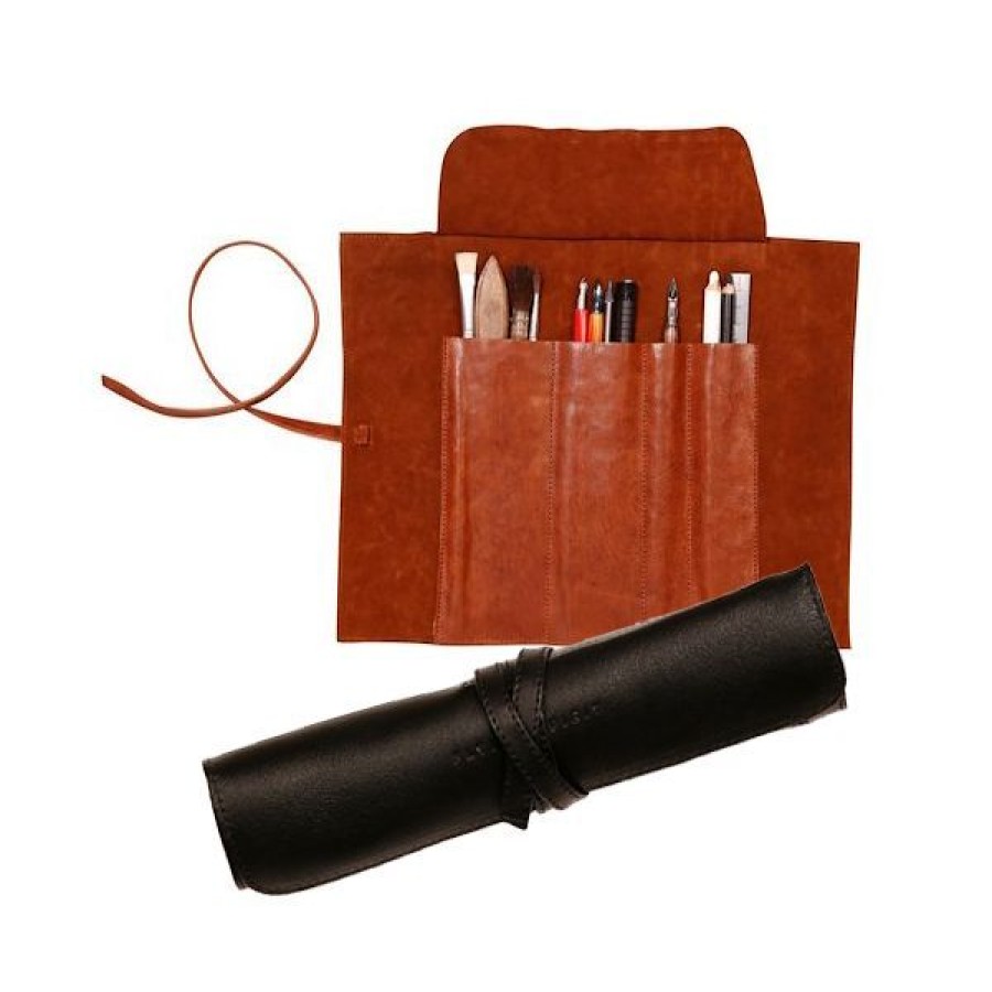 Pinceaux & Fournitures Creastore Pinceliers | Trousse Flying Spirit - Cuir Veritiable - Clairefontaine