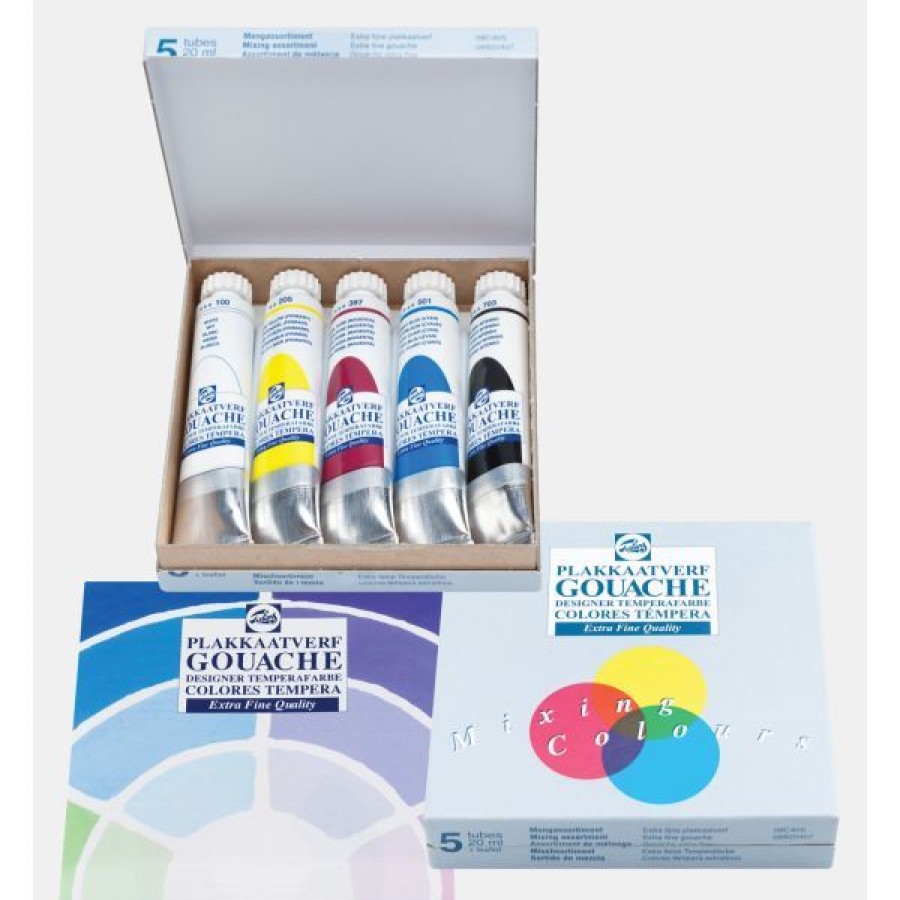 Peintures Creastore | Set 5 De Gouaches Extra-Fine - Primaires - Talens