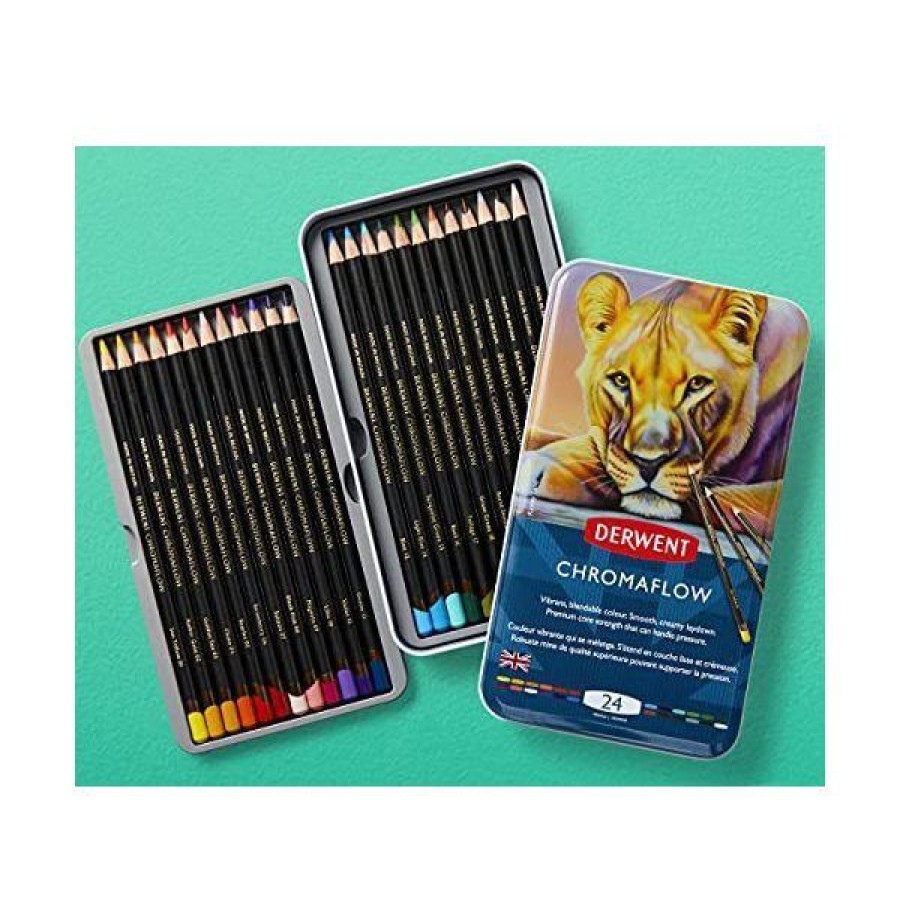 Dessin & Arts Graphiques Creastore Crayons De Couleurs | Boite De 24 Crayons Chromaflow - Derwent