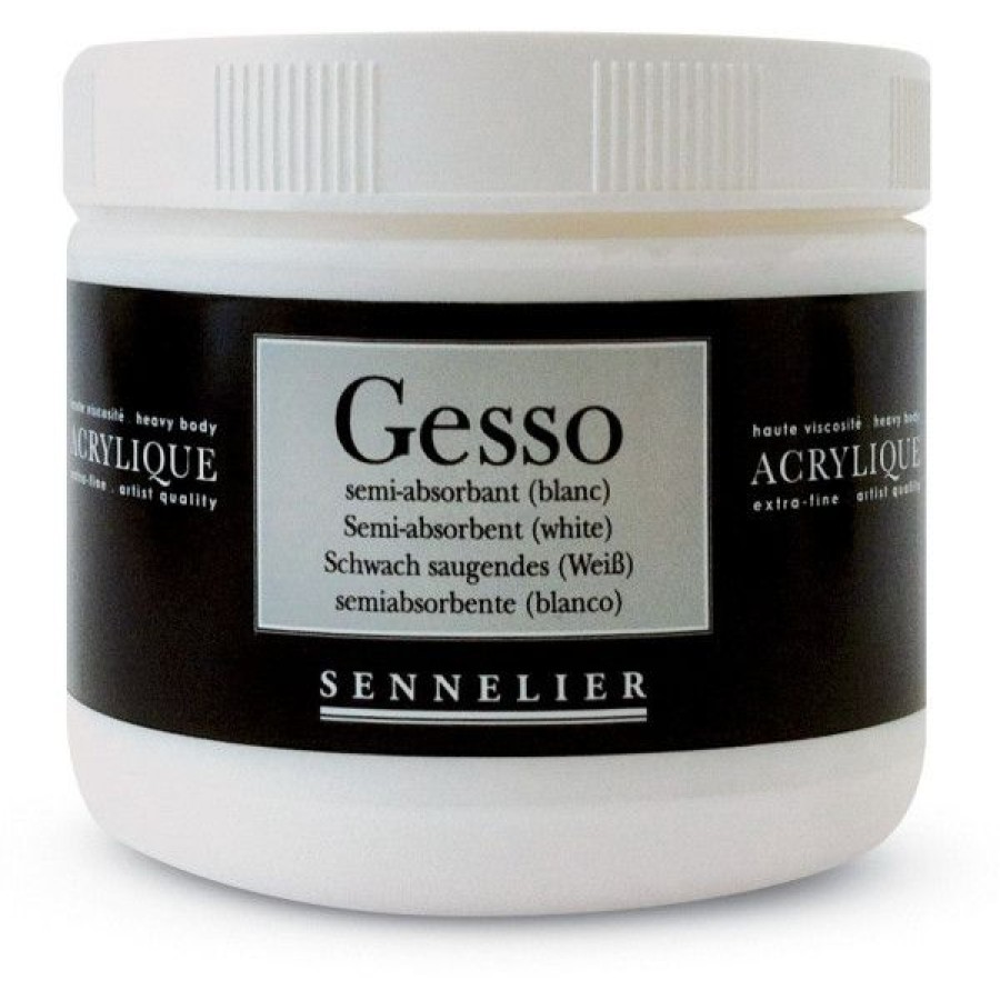 Peintures Creastore Mediums & Vernis Peinture A L'Huile | Gesso Semi-Absorbant 500Ml - Sennelier