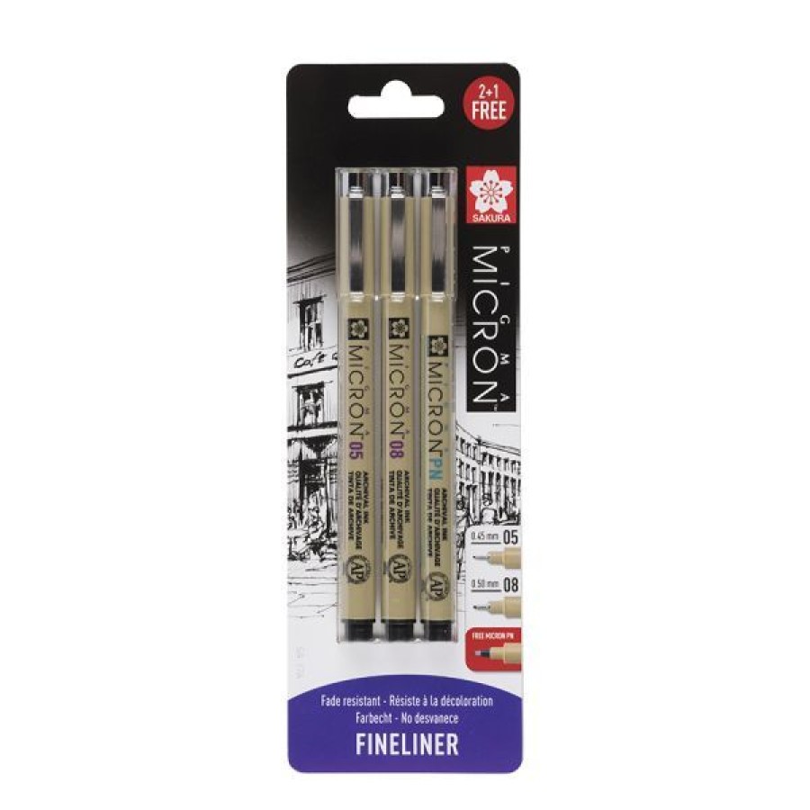 Dessin & Arts Graphiques Creastore Feutres | Set De 2 Pigma Micron + 1 Feutre Pn Offert