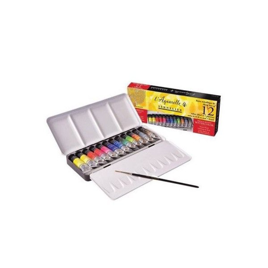 Peintures Creastore Peinture Aquarelle Extra&Fine | Boite Aquarelle Extra Fine - 12 Tubes - Sennelier