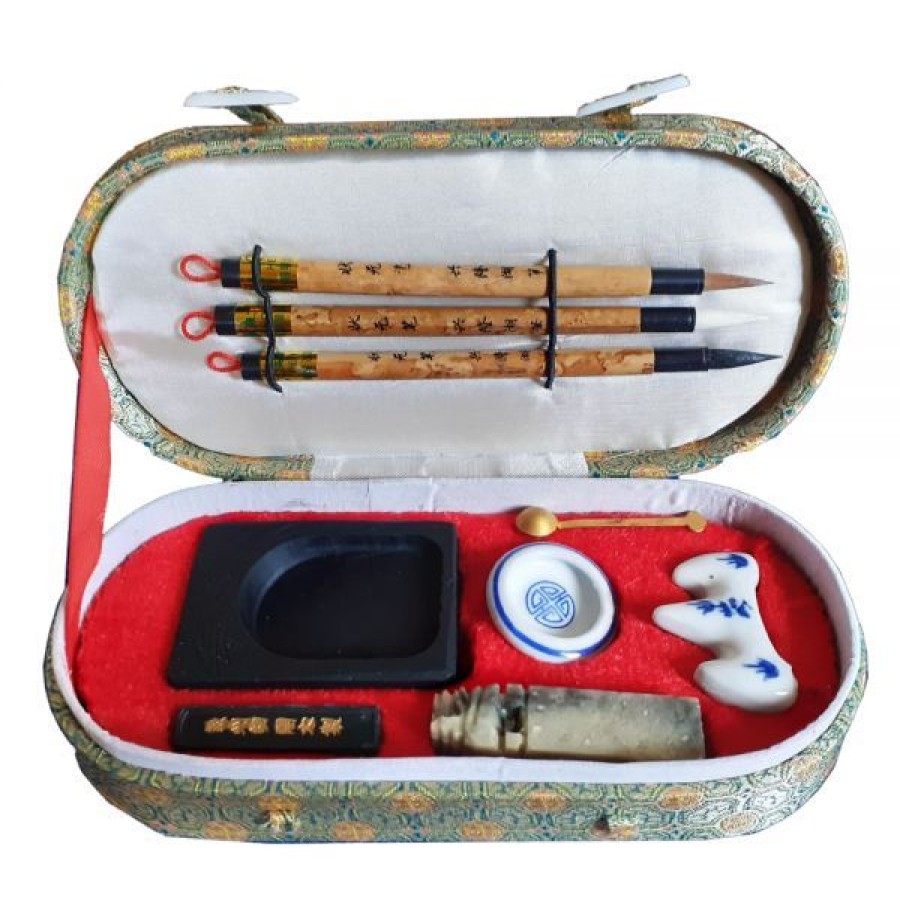 Dessin & Arts Graphiques Creastore Coffrets & Kits Calligraphie | Coffret Calligraphie Chinoise Ovale - 8 Pieces