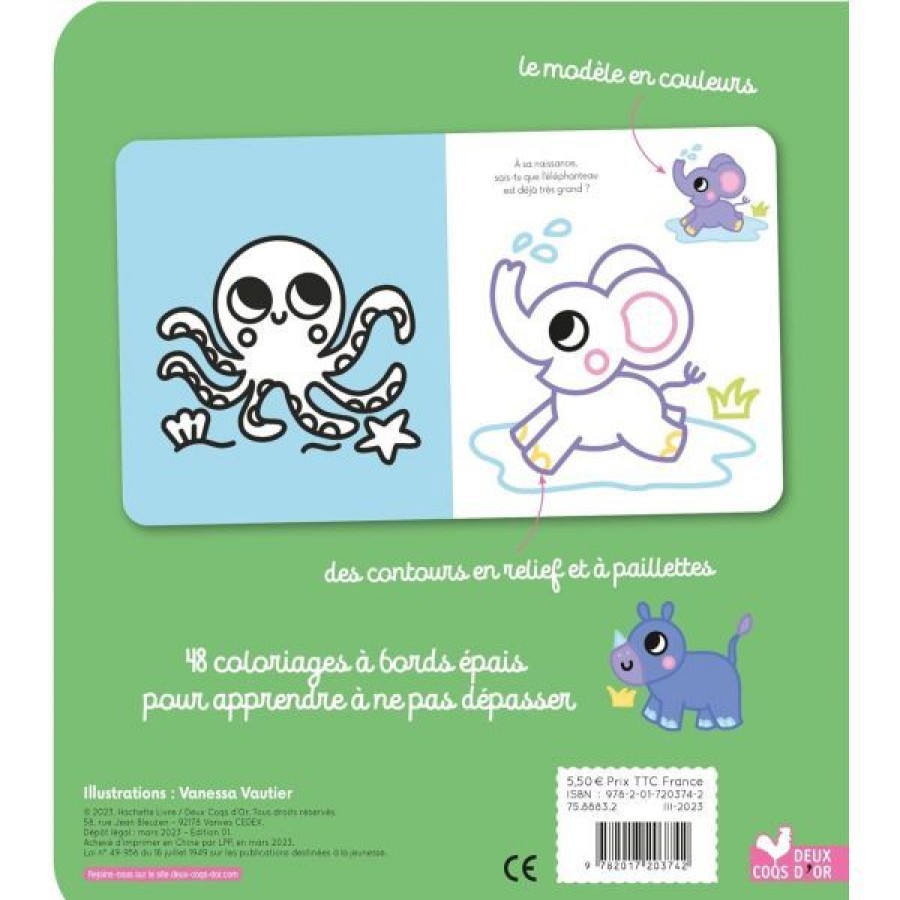 Loisirs Creatifs Creastore Livres Pour Enfant | Coloriage A Bords Pailletes Gabin Le Lapin - Livre