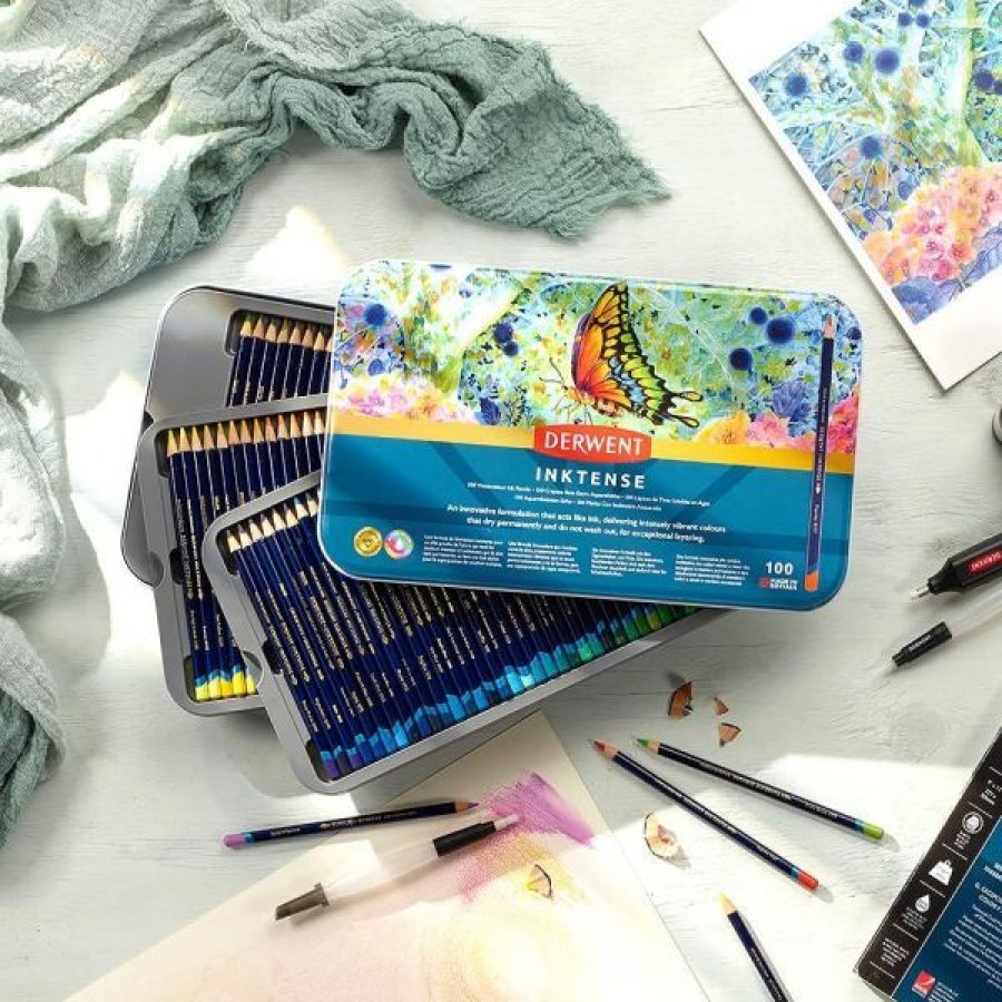 Dessin & Arts Graphiques Creastore Crayons De Couleurs | Boite 100 Crayons De Couleur Inktense - Derwent