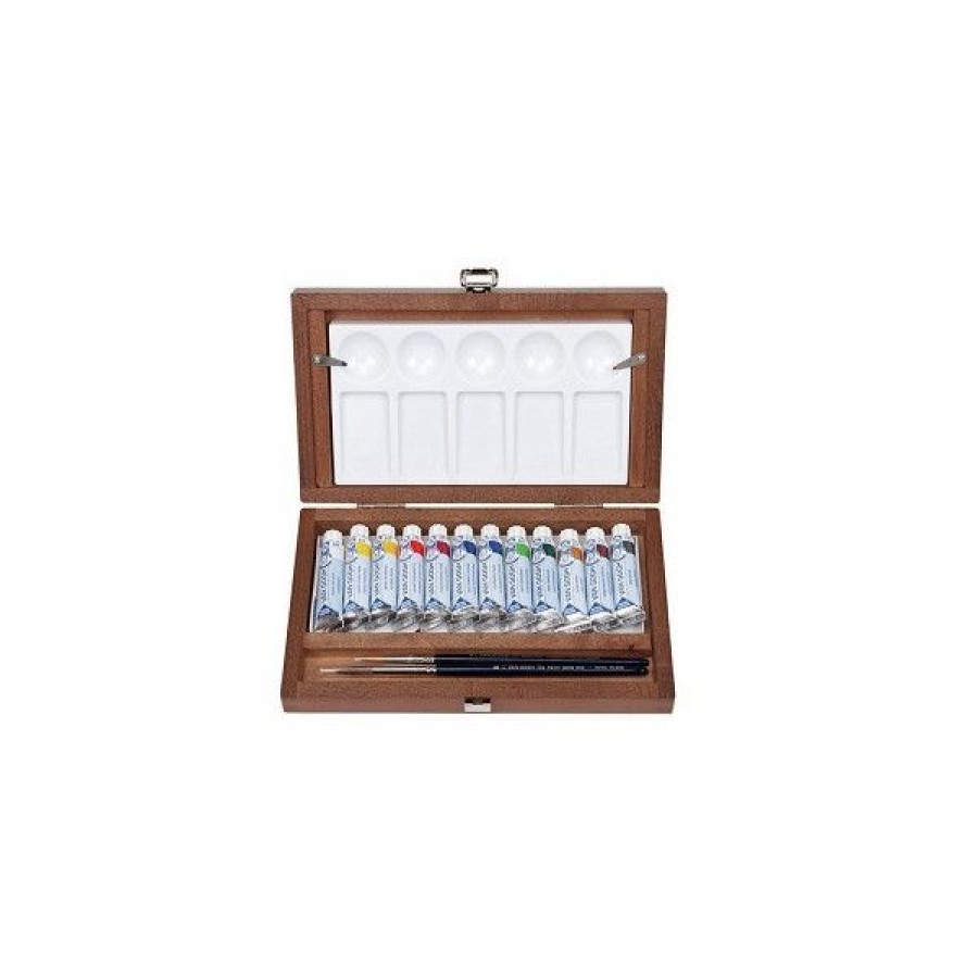 Peintures Creastore Peinture Aquarelle Fine | Coffret Bois Aquarelle Van Gogh En Tubes