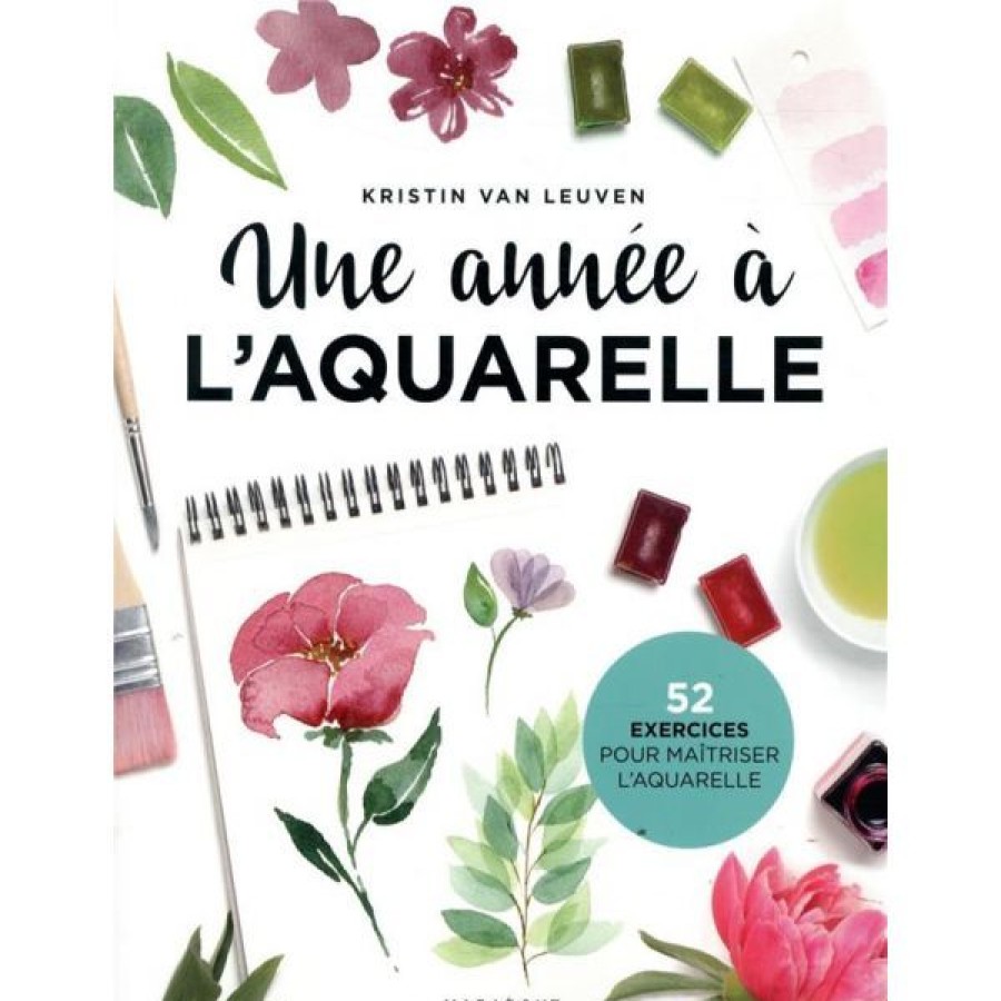 Peintures Creastore Livres Aquarelle | Une Annee A L'Aquarelle - 52 Exercices - Livre