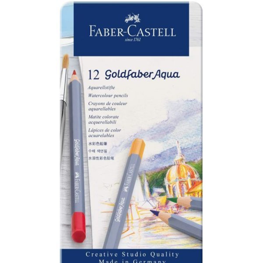 Dessin & Arts Graphiques Creastore Crayons Aquarellables | Boite Metal De Crayons Aquarellables Goldfaber - Faber-Castell