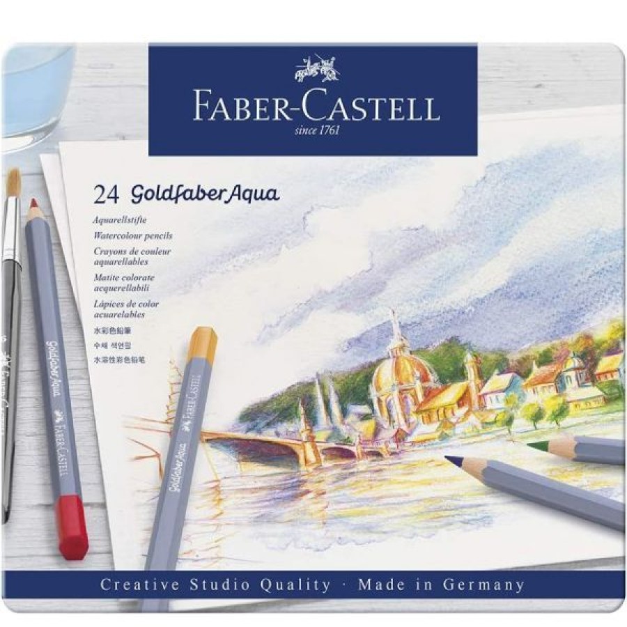 Dessin & Arts Graphiques Creastore Crayons Aquarellables | Boite Metal De Crayons Aquarellables Goldfaber - Faber-Castell