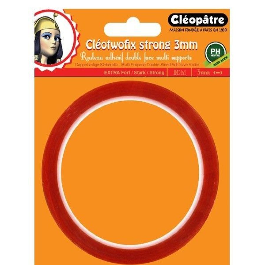 Dessin & Arts Graphiques Creastore Colles | Rouleau Adhesif Double Face Extra-Fort - 3Mm X 10M - Cleopatre