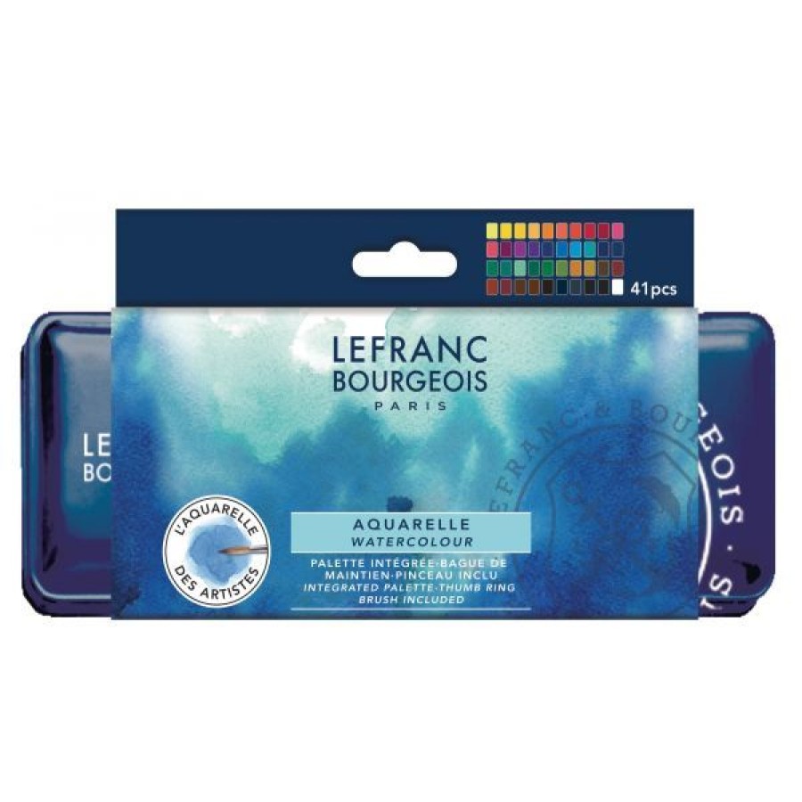 Peintures Creastore Peinture Aquarelle Fine | Boite Aquarelle 40 Demi-Godets - Lefranc Bourgeois