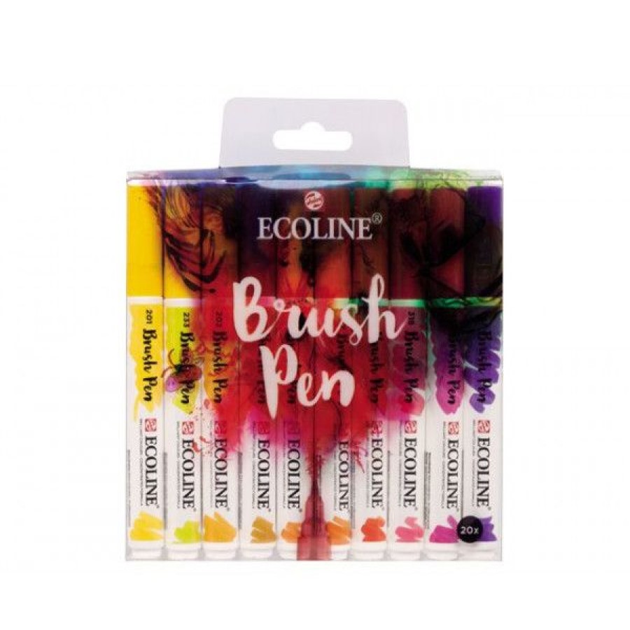 Peintures Creastore Peinture Aquarelle Fine | Set 20 Brush Pens Ecoline