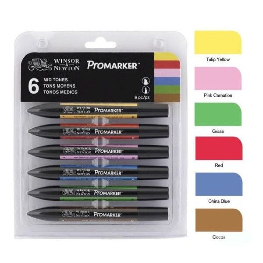 Dessin & Arts Graphiques Creastore Feutres A Alcool | Set De 6 Promarkers Tons Moyens