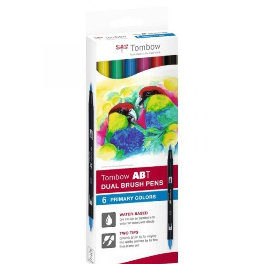 Dessin & Arts Graphiques Creastore Feutres | Set De 6 Feutres Double Pointe Abt - Primaires- Tombow