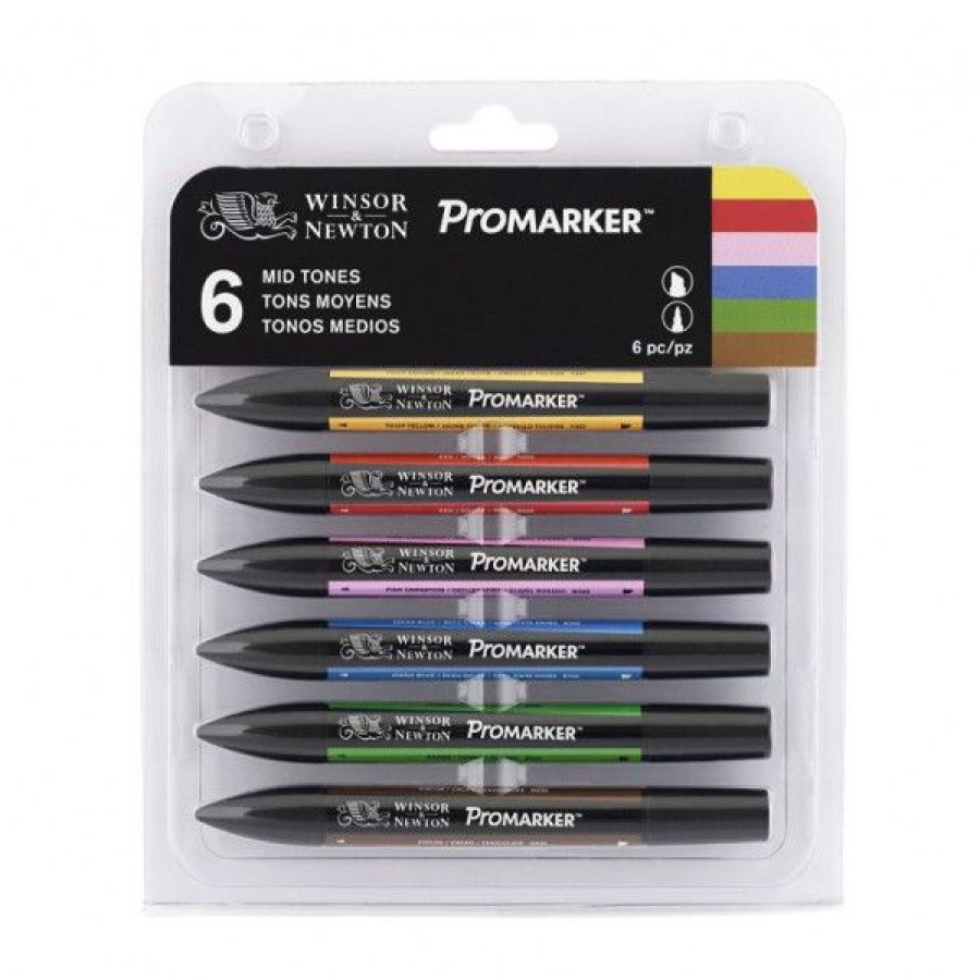 Dessin & Arts Graphiques Creastore Feutres | Set De 6 Brushmarkers Couleurs De Tons Moyens