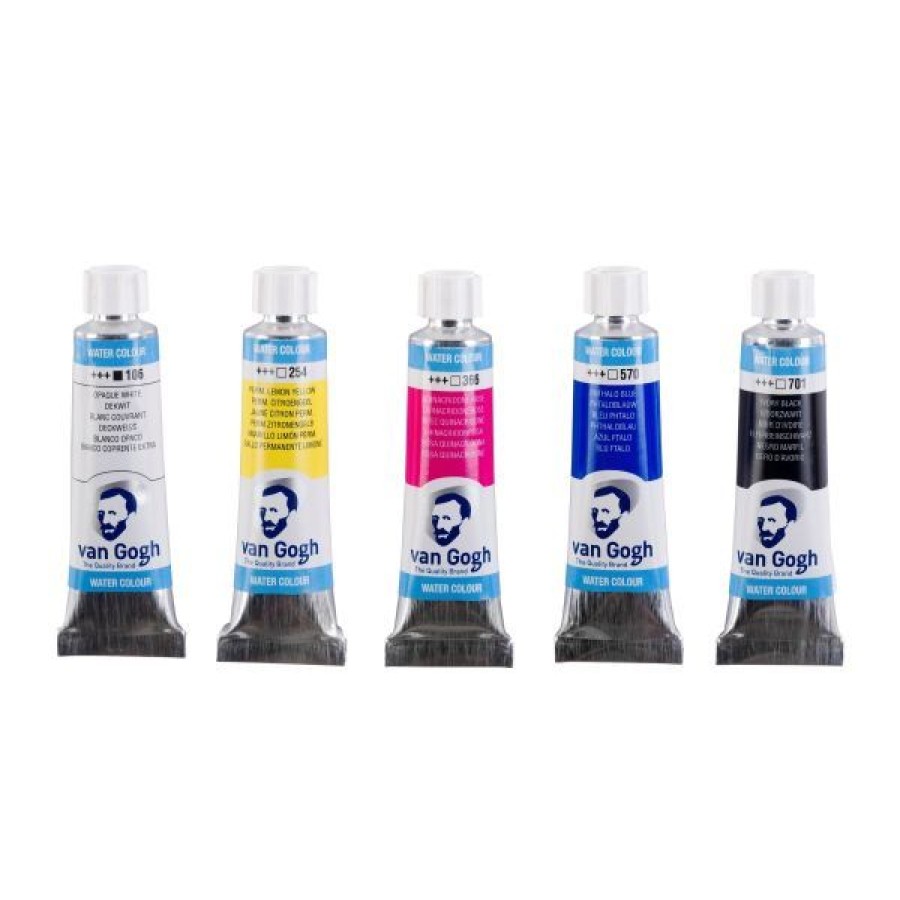 Peintures Creastore Peinture Aquarelle Fine | Set De 5 Tubes Primaires D'Aquarelle - Van Gogh