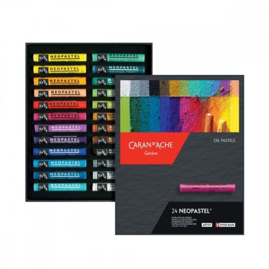 Dessin & Arts Graphiques Creastore Pastels A L'Huile | Boite De 24 Pastels A L'Huile Neopastel - Caran D'Ache