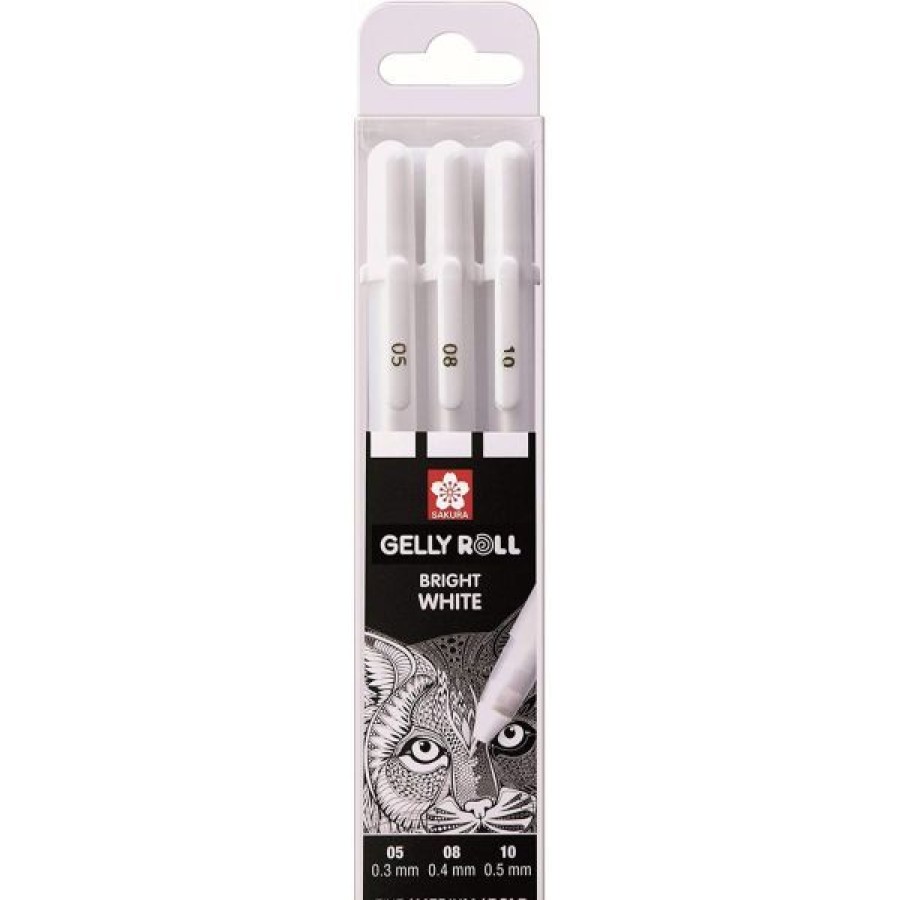 Dessin & Arts Graphiques Creastore Feutres | Set De 3 Gelly Roll Blanc - Sakura