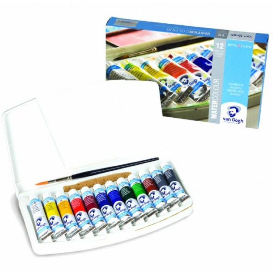 Peintures Creastore Peinture Aquarelle Fine | Boite Aquarelle 12 Tubes Van Gogh - Royal Talens