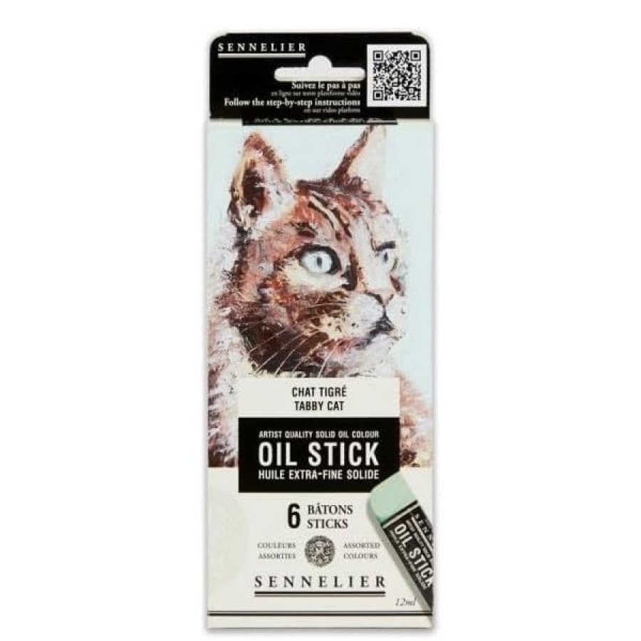 Peintures Creastore Peinture A L'Huile Extra&Fine | Etui 6 Mini Oil Stick - Chat Tigre - Sennelier