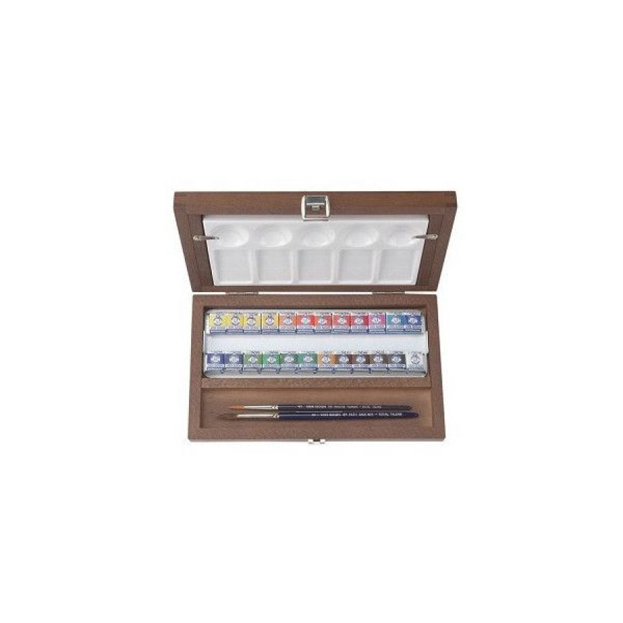 Peintures Creastore Peinture Aquarelle Fine | Coffret Bois Aquarelle Van Gogh 1/2 Godets