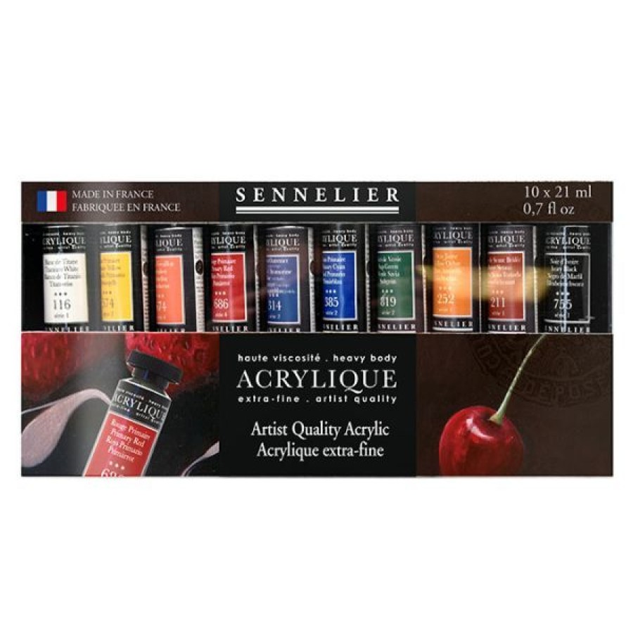 Peintures Creastore Peinture Acrylique Extra&Fine | Set D'Acrylique Extra-Fine Sennelier - 10 Tubes 21Ml