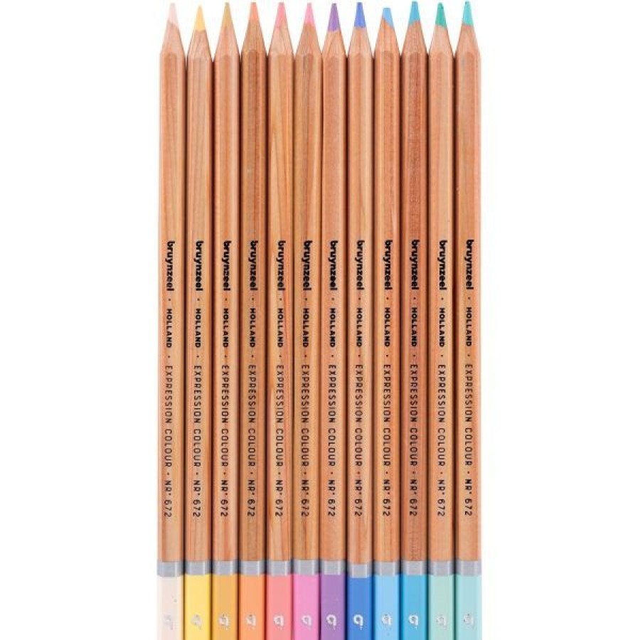 Dessin & Arts Graphiques Creastore Crayons De Couleurs | Boite De 12 Crayons De Couleur Pastels - Bruynzeel