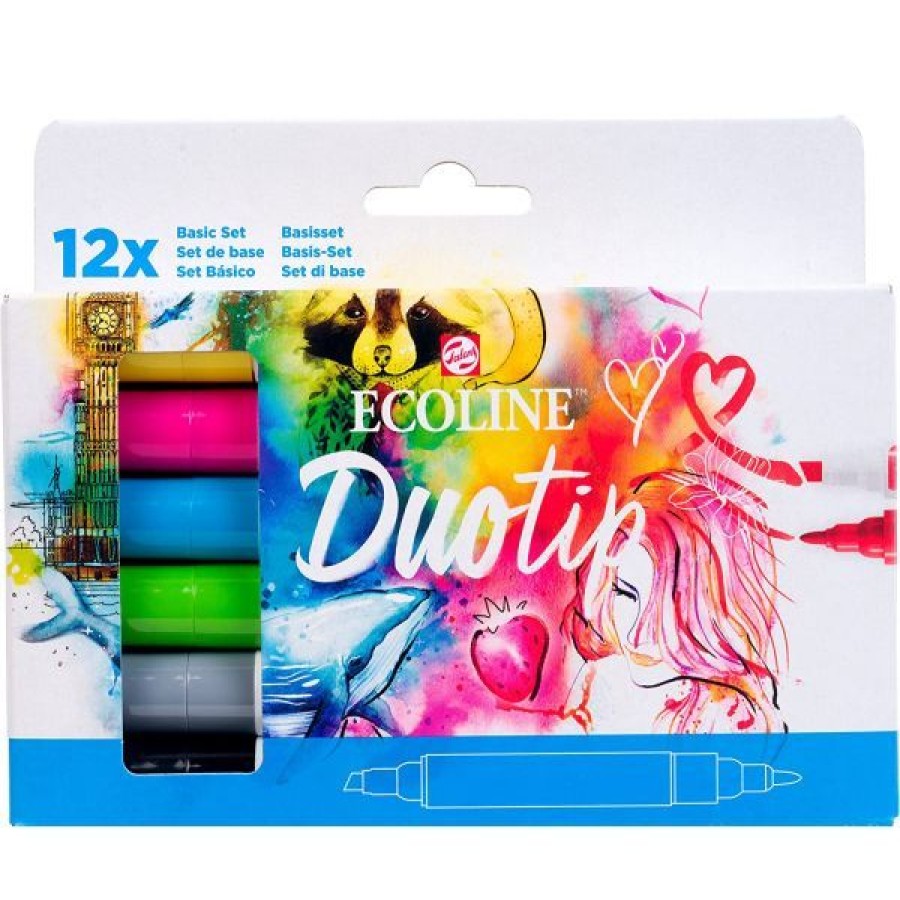 Dessin & Arts Graphiques Creastore Feutres | Set 12 Feutres Ecoline Duotip