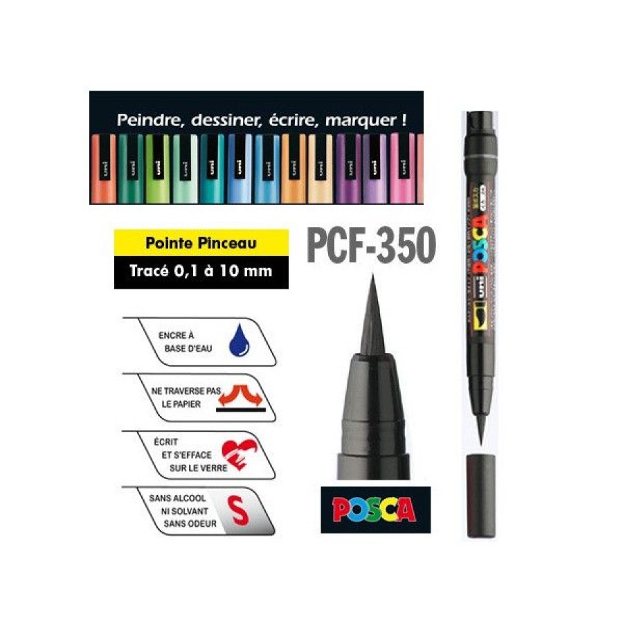 Dessin & Arts Graphiques Creastore Posca | Marqueur Pinceau Posca Pcf-350 De 0,1 A 10 Mm