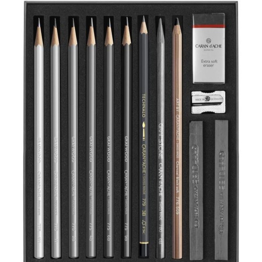 Dessin & Arts Graphiques Creastore Crayons Graphites | Set Esquisse 14 Pieces - Caran D'Ache