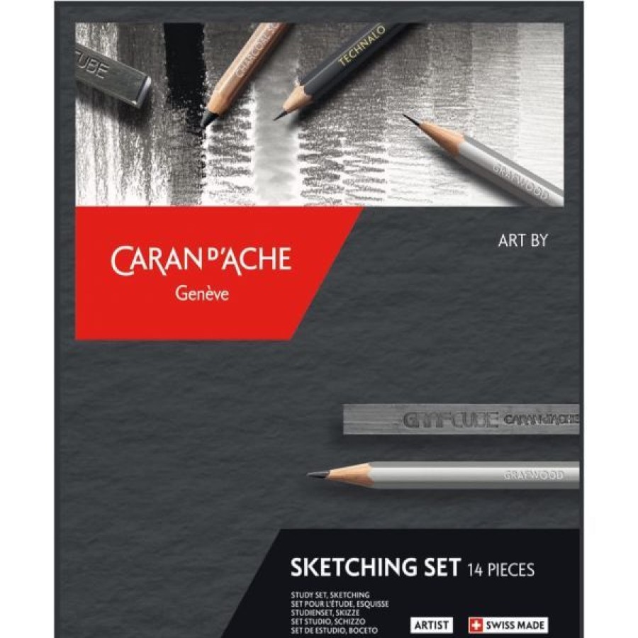 Dessin & Arts Graphiques Creastore Crayons Graphites | Set Esquisse 14 Pieces - Caran D'Ache