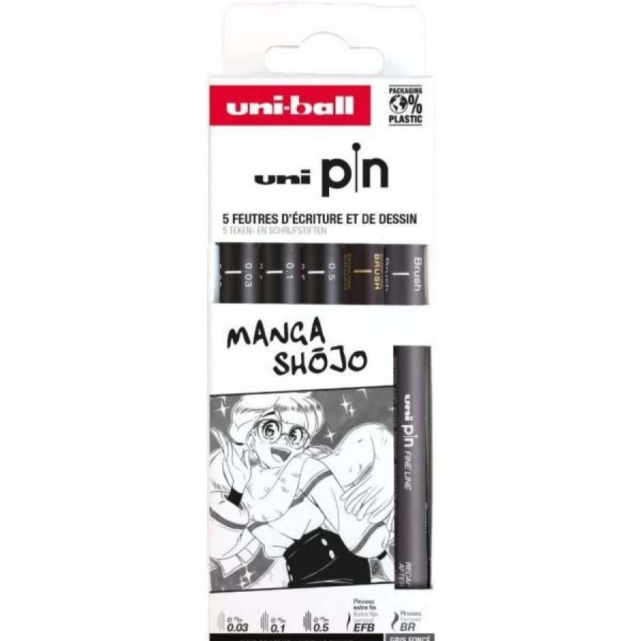 Dessin & Arts Graphiques Creastore Feutres | Set De 5 Feutres Uni Pin - Manga Shojo