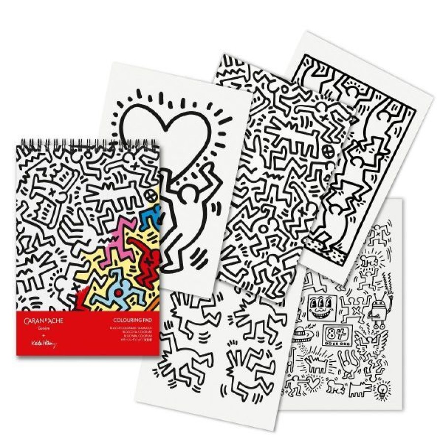 Papiers Creastore Papiers Dessin | Bloc De Coloriage Keith Haring - Caran D'Ache