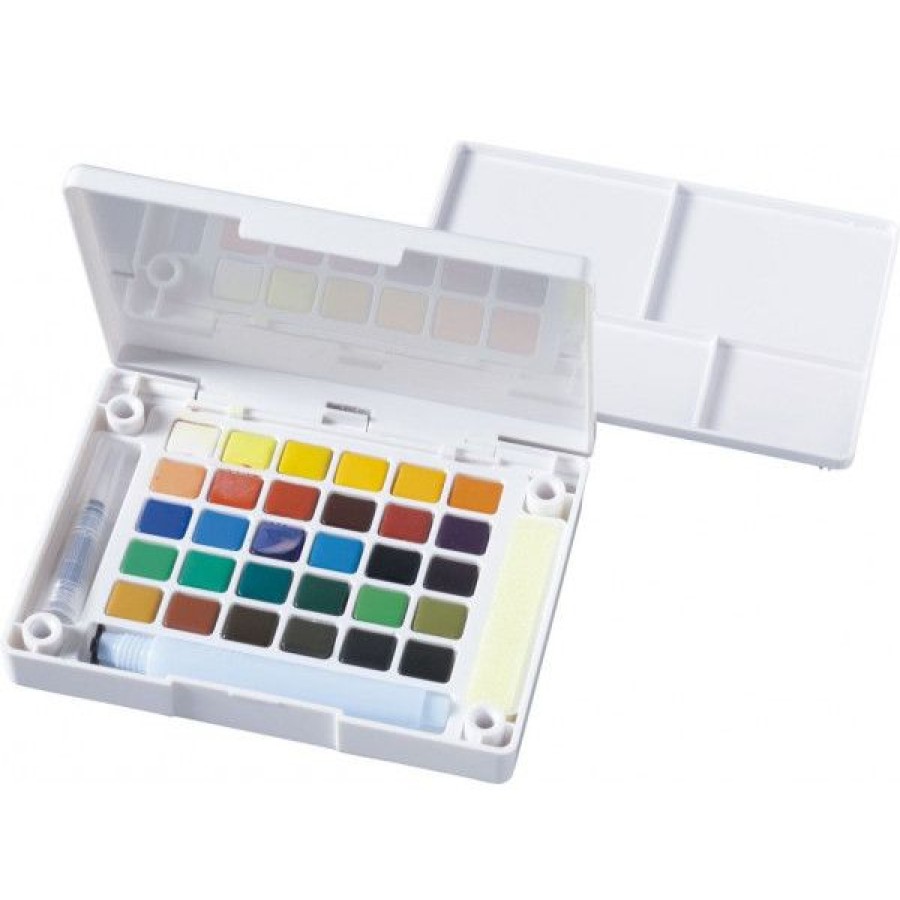 Peintures Creastore Peinture Aquarelle Fine | Boite De 30 Demi-Godets D'Aquarelles Koi - Sakura