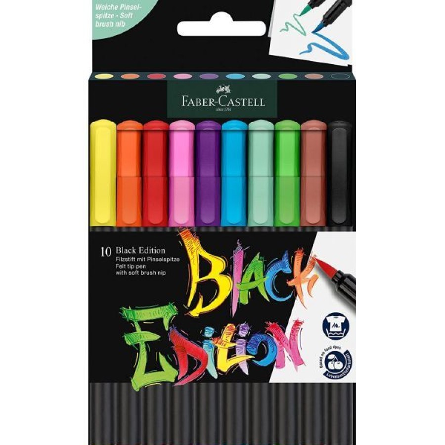 Dessin & Arts Graphiques Creastore Feutres | Set De 10 Feutres Black Edition - Faber-Castell