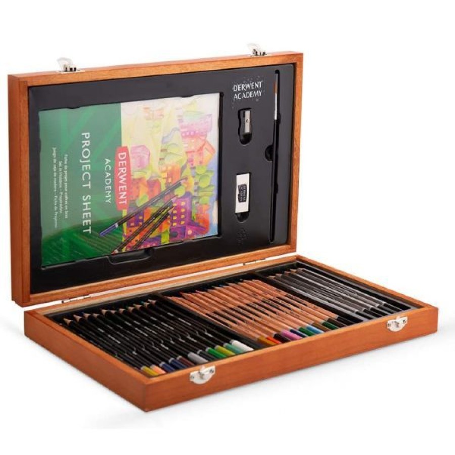 Dessin & Arts Graphiques Creastore Crayons De Couleurs | Coffret Bois Academy - Derwent