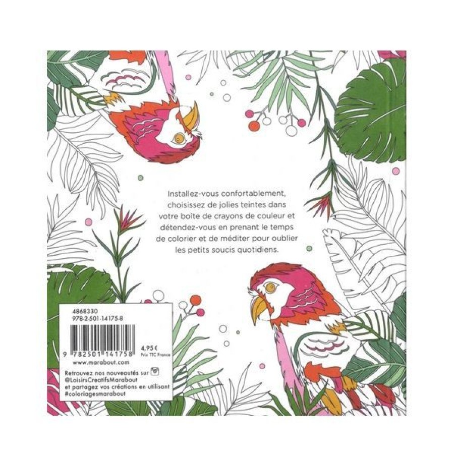 Loisirs Creatifs Creastore Livres Coloriage & Mandala | Petit Livre A Colorier & Pensees A Mediter - Jungle - Livre