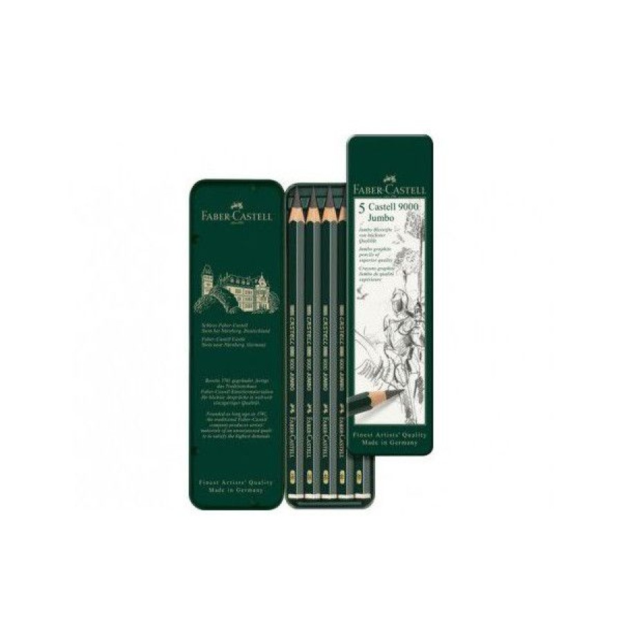 Dessin & Arts Graphiques Creastore Crayons Graphites | Boite De 5 Crayons Castell 9000 Jumbo - Faber-Castell